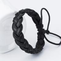 cuir PU bracelet, avec corde en nylon, réglable & styles différents pour le choix & pour homme, Longueur:Environ 7.8-11 pouce, 2Strandstoron/sac, Vendu par sac