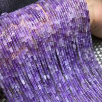 Natürliche Amethyst Perlen, Zylinder, poliert, DIY, violett, 2x4mm, ca. 95PCs/Strang, ca. 10PCs/Menge, verkauft per ca. 15 ZollInch Strang