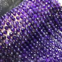 Natürliche Amethyst Perlen, rund, poliert, DIY & facettierte, violett, 5.5-6mm, ca. 65PCs/Strang, verkauft per ca. 15 ZollInch Strang