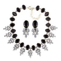 Zink Alloy Jewelry Sets, örhänge & halsband, med Kristall, plated, 2 stycken & mode smycken & för kvinna, fler färger för val, nickel, bly och kadmium gratis, Säljs av Ställ