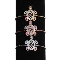 Cubic Zirconia Micro Pave Brass Bracelet Turtle plated micro pave cubic zirconia & for woman Sold Per 7.5 Inch Strand