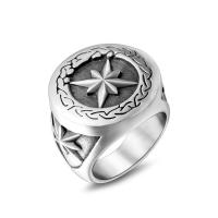 Titanium Staal Finger Ring, mode sieraden & verschillende grootte voor keus & voor de mens, 22.7mmx6.2mm, Verkocht door PC