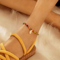 Seedbead Anklet with Shell plated fashion jewelry & for woman multi-colored nickel lead & cadmium free Sold By Strand