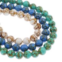 Synthetische Türkis Perle, rund, verschiedene Größen vorhanden, keine, Bohrung:ca. 1mm, verkauft von Tasche