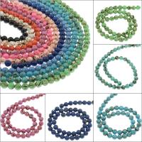 Synthetische Türkis Perle, rund, verschiedene Größen vorhanden, keine, Bohrung:ca. 1mm, verkauft von Tasche
