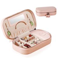 PU Leather Jewelry Set Box with Flocking Fabric Rectangle portable & multilayer & detachable Sold By PC
