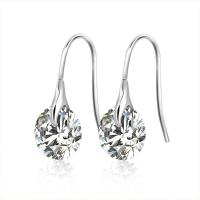 Titanium Steel Earring with Cubic Zirconia fashion jewelry & Unisex 25.2mmx9mm Sold By Pair