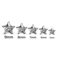 Titanium Steel Stud Earring with Cubic Zirconia Star fashion jewelry & Unisex Sold By Pair