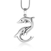 Titanium Steel Pendants Dolphin polished fashion jewelry 46.6mmx29.5mm Sold By PC