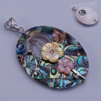 Natural Abalone Shell Pendants with Brass plated fashion jewelry Sold By PC