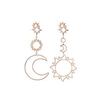 Iron Asymmetric Earrings with Brass plated fashion jewelry & for woman nickel lead & cadmium free Sold By Pair