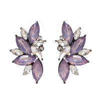Zinc Alloy Stud Earring with Crystal plated fashion jewelry & for woman nickel lead & cadmium free Sold By Pair