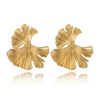 Zinklegierung Ohrringe, mit Edelstahl, plattiert, Modeschmuck & für Frau, goldfarben, frei von Nickel, Blei & Kadmium, 45x50mm, verkauft von Paar