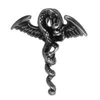 Stainless Steel Animal Pendants, Dragon, blacken, 47x57x15.50mm, Hole:Approx 6.5x8.5mm, Sold By PC