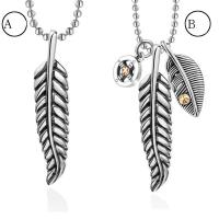 Titanium Steel Pendants, Feather, Unisex & different styles for choice, Sold By PC