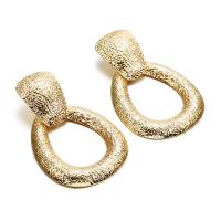 Boucles d'oreilles en alliage de zinc, avec acier inoxydable, Placage, bijoux de mode & pour femme, doré, protéger l'environnement, sans nickel, plomb et cadmium, 44x68mm, Vendu par paire