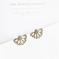 Zinc Alloy Split Earring plated fashion jewelry & for woman & with rhinestone nickel lead & cadmium free Sold By Pair