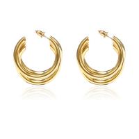 Zinklegierung Ohrringe, goldfarben plattiert, für Frau, goldfarben, frei von Nickel, Blei & Kadmium, verkauft von Paar