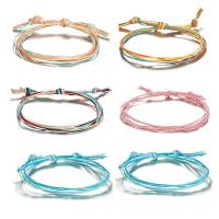 alliage de zinc Set de bracelet, avec corde en nylon, Placage, 6 pièces & pour femme, multicolore, protéger l'environnement, sans nickel, plomb et cadmium, Vendu par fixé