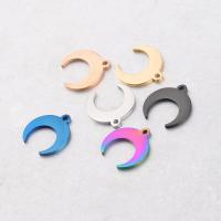 Stainless Steel Pendants, Moon, DIY, more colors for choice, nickel, lead & cadmium free, 15*15.5mm, Hole:Approx 1.4mm, 10PCs/Lot, Sold By Lot