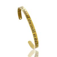 acier inoxydable bracelet manchette, avec Acier titane, Placage, unisexe, plus de couleurs à choisir, 1.8x6mm, Diamètre intérieur:Environ 63mm, 2PC/lot, Vendu par lot