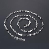 Titanium Staal Ketting Chain, Plein, uniseks & verschillende grootte voor keus, Verkocht door PC