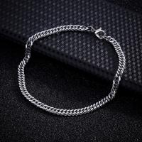 Stainless Steel Jewelry Bracelet, plated, fashion jewelry & different size for choice & for man, silver color, Sold By Strand