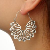Tibetan Style Drop Earrings, plated, for woman, more colors for choice, nickel, lead & cadmium free, 42*47mm, Sold By Pair