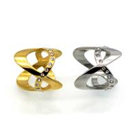Rhinestone Stainless Steel Finger Ring 316L Stainless Steel plated & for woman & with rhinestone 23mm US Ring Sold By PC