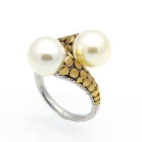 Stainless Steel Finger Ring 316L Stainless Steel with Plastic Pearl plated Unisex 10mm US Ring Sold By PC