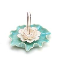 Traditional Ceramic Inserted Burner Incense Seat Porcelain handmade for home and office & durable skyblue Sold By PC