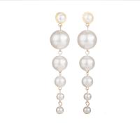 Plastic Pearl Drop Earring with Iron plated fashion jewelry & for woman 98mm Sold By Pair