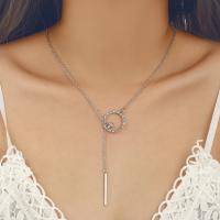 Cink Alloy nakit ogrlice, pozlaćen, za žene & s Rhinestone, srebro, nikal, olovo i kadmij besplatno, Prodano By Strand