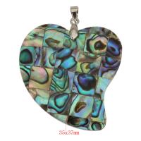 Natural Abalone Shell Pendants Brass with Abalone Shell Heart silver color plated nickel lead & cadmium free Approx 4mm Sold By PC