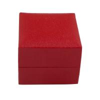 Višenamjenski Nakit Box, Karton, s Velveteen, Trg, modni nakit, crven, 49.50x49.50x43mm, Prodano By PC