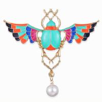 Tibetan Style Brooches, with Plastic Pearl, Insect, plated, Unisex & enamel, nickel, lead & cadmium free, 68x74mm, Sold By PC