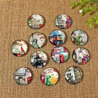 Glass Cabochons, with Paper, time gem jewelry & different size for choice & flat back, mixed colors, 200PCs/Bag, Sold By Bag