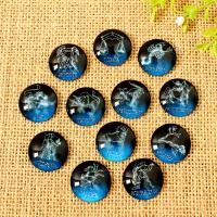 Glass Cabochons with Paper 12 Signs of the Zodiac time gem jewelry & flat back mixed colors Sold By Bag