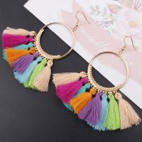 Zinc Alloy Tassel Earring with Nylon plated fashion jewelry & for woman nickel lead & cadmium free Sold By Pair