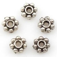 Spacer Beads Jewelry, Tibetan Style, Flower, antique silver color plated, 4x4x2mm, Hole:Approx 2mm, 2Bags/Lot, Approx 10000PCs/Bag, Sold By Lot