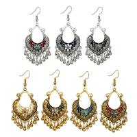 Tibetan Style Drop Earrings, brass earring hook, plated, for woman & enamel, more colors for choice, Sold By Pair