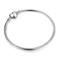 Zinc Alloy Bangle silver color plated Unisex & with rhinestone nickel lead & cadmium free Sold By PC