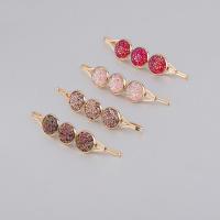 Hair Slide Zinc Alloy with Resin gold color plated Korean style & for woman nickel lead & cadmium free 12mm Sold By Lot