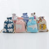 Polyester and Cotton Drawstring Bag, hot stamping, different styles for choice, 10x14mm, 50PCs/Lot, Sold By Lot