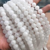 Jade White Beads Round polished white Approx 1mm Sold By Strand