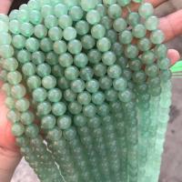 Aventurin Perlen, Grüner Aventurin, rund, poliert, verschiedene Größen vorhanden, grün, Bohrung:ca. 1mm, verkauft von Strang