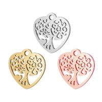 Stainless Steel Heart Pendants, plated, hollow, more colors for choice, 15x15.5mm, Hole:Approx 1mm, 5PCs/Bag, Sold By Bag