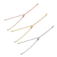 Stainless Steel Bracelet Finding with 5cm extender chain plated DIY & twist oval chain Length Approx 5.12 Inch Sold By Lot