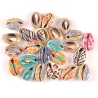Shell Findings, printing, fashion jewelry & DIY, mixed colors, 16-19mm, Sold By PC