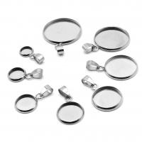 Stainless Steel Pendant Setting, DIY & different size for choice, original color, 50PCs/Bag, Sold By Bag